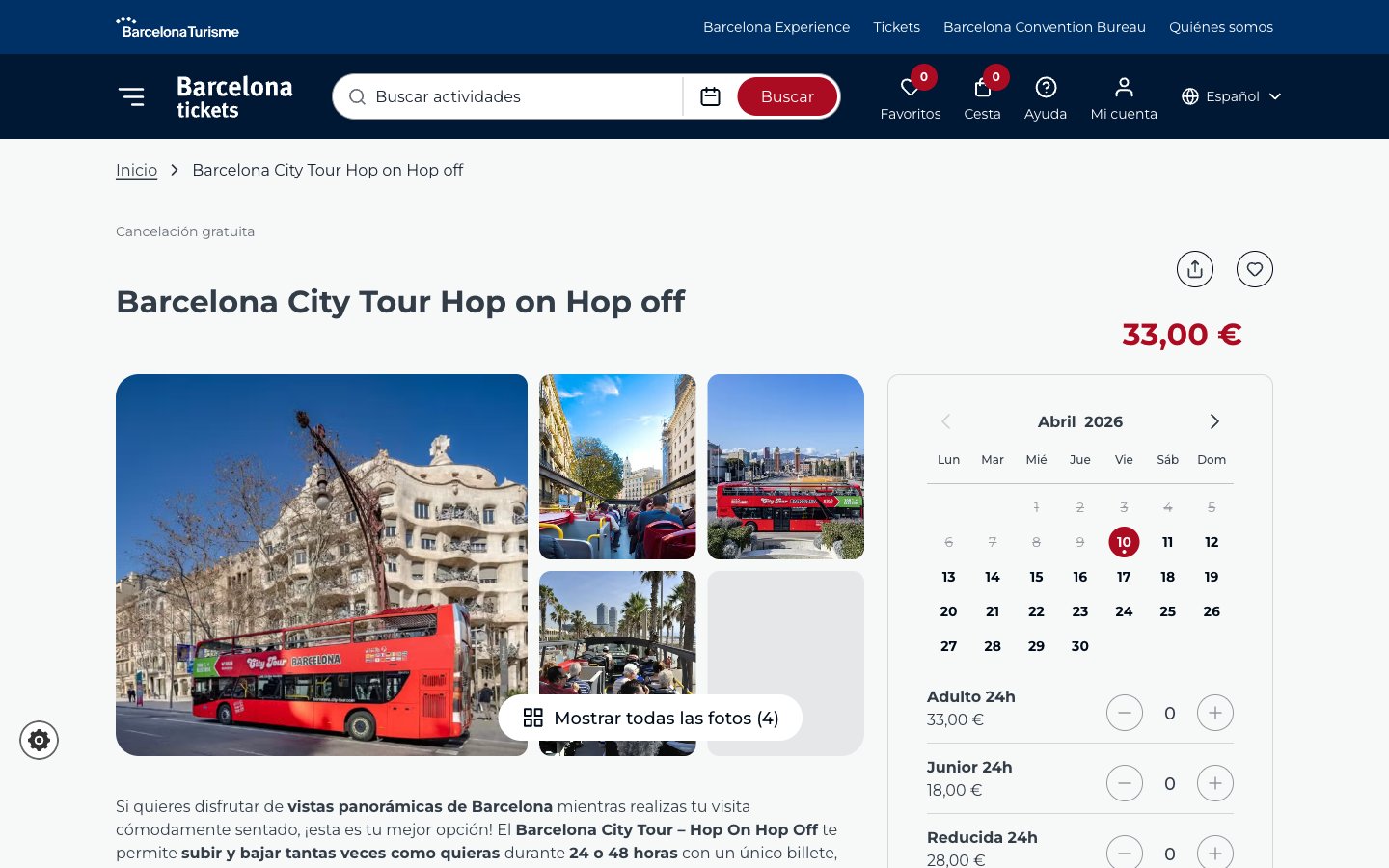 CdT Calendario despues de Reservar