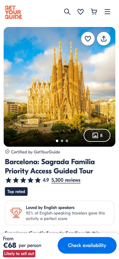 GYG PDP Timed Mobile