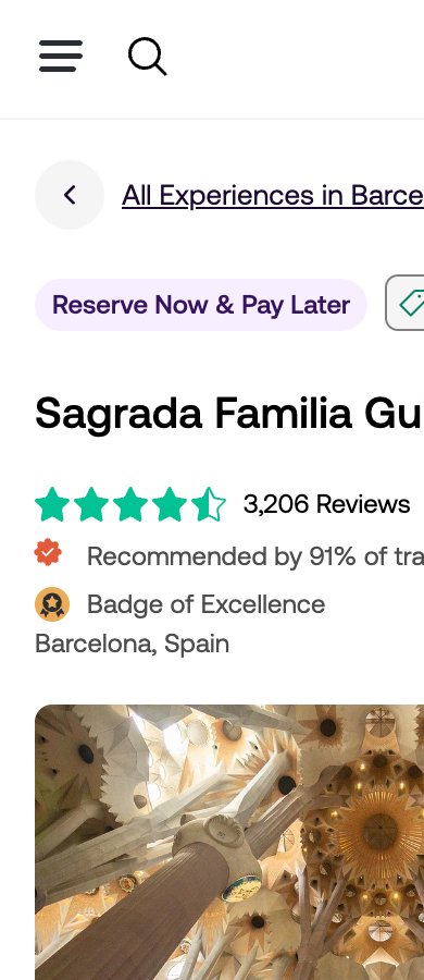 Viator PDP Timed Mobile